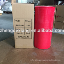 Red color stretch film for packing pallet